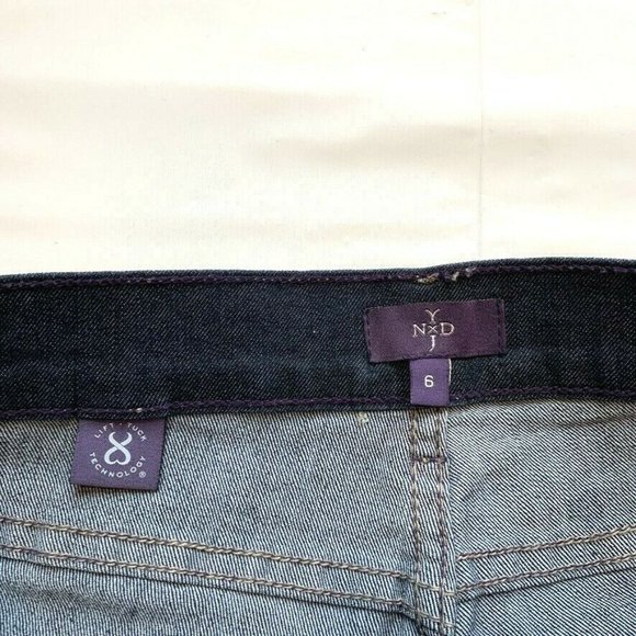 NYDJ Jeans Lift Tuck Technology Womens 6 Rolled Cuffed Hem Dark Blue Denim NEW‎ - Picture 5 of 12